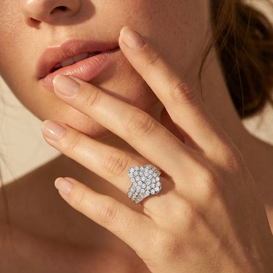 LUXURIANT SI-GH Labor Diamant Ring, 925 Silber rhodiniert - 3 ct.