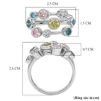 LUXURIANT DIAMOND - Lab Grown Gelb Diamant SI-GH, Lab Grown Rosa Diamant Ring 925 Silber (Größe 17.75) ca. 1,98 ct
