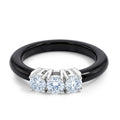 D'Joy schwarze Jade, Lab Grown Diamant Ring 925 Silber Rhodiniert (Größe 18.00) (Gefärbte Jade) ca. 8.50 ct