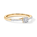 LUXURIANT DIAMOND - Lab Grown Diamant SI-GH Ring 925 Silber 750 Gelbgold vermeil (Größe 18.00) ca. 0,20 ct