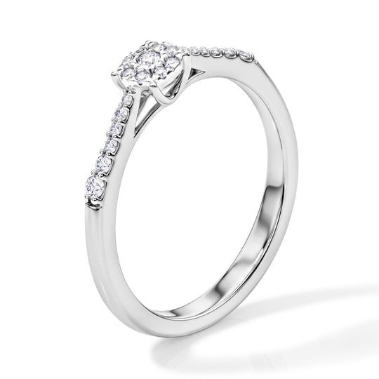 LUXURIANT DIAMOND - Lab Grown Diamant SI-GH Ring 925 Silber Rhodiniert (Größe 17.00) ca. 0,20 ct