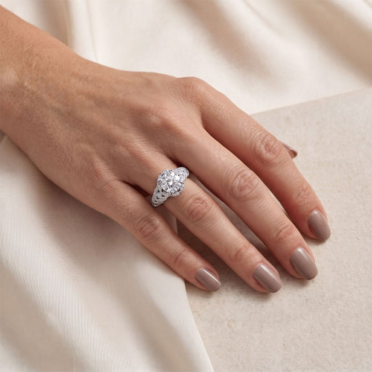 LUXURIANT SGL zertifizierter SI-GH Labor Diamant Ring, 925 Silber rhodiniert - 2 ct.