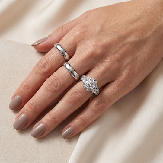 LUXURIANT SGL zertifizierter SI-GH Labor Diamant Ring, 925 Silber rhodiniert - 2 ct.