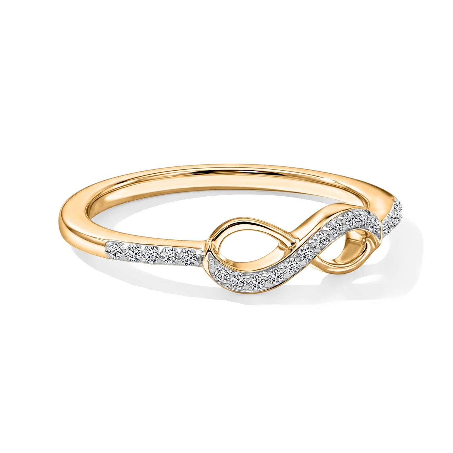 LUXURIANT DIAMOND - Lab Grown Diamant SI-GH Ring 925 Silber 750 Gelbgold vermeil (Größe 17.00) ca. 0,12 ct
