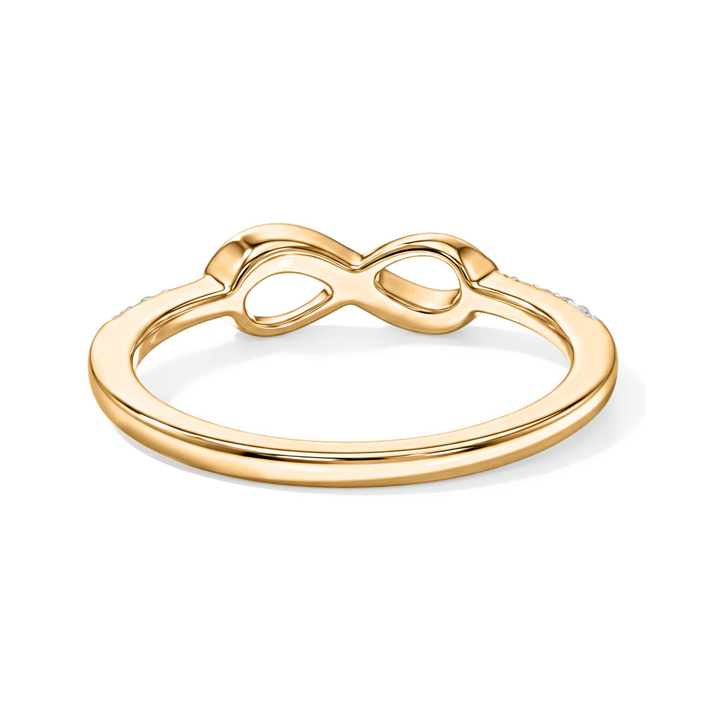 LUXURIANT DIAMOND - Lab Grown Diamant SI-GH Ring 925 Silber 750 Gelbgold vermeil (Größe 17.00) ca. 0,12 ct