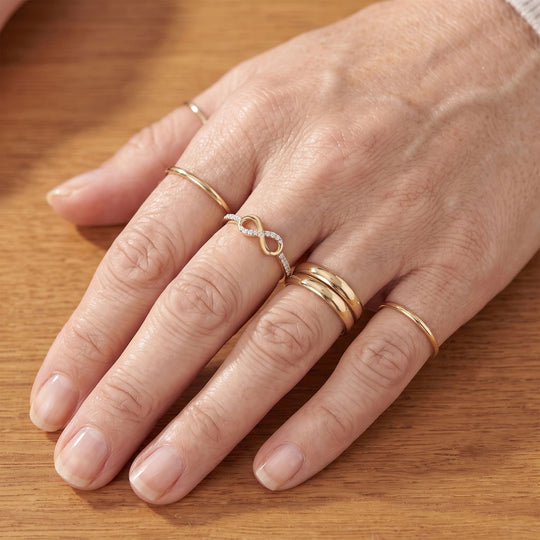 LUXURIANT DIAMOND - Lab Grown Diamant SI-GH Ring 925 Silber 750 Gelbgold vermeil (Größe 18.00) ca. 0,12 ct