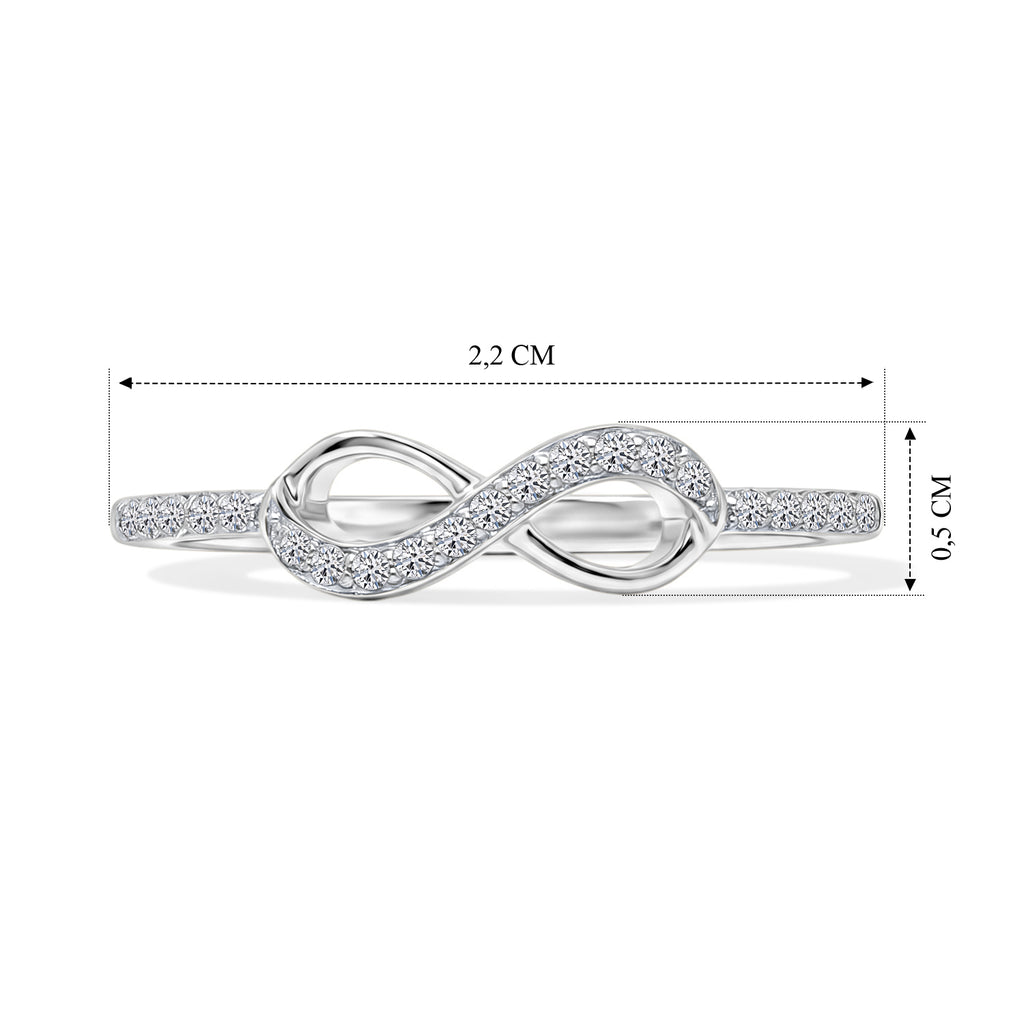 LUXURIANT DIAMOND - Lab Grown Diamant SI-GH Ring 925 Silber Rhodiniert (Größe 17.00) ca. 0,12 ct