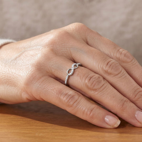 LUXURIANT SI-GH Labor Diamant Ring, 925 Silber rhodiniert - 0,12 ct.