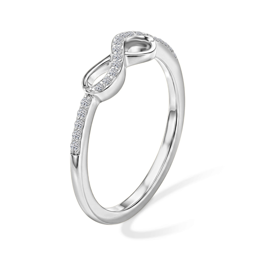 LUXURIANT DIAMOND - Lab Grown Diamant SI-GH Ring 925 Silber Rhodiniert (Größe 17.00) ca. 0,12 ct