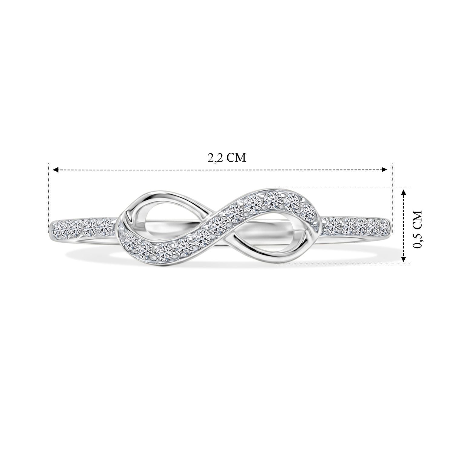 LUXURIANT SI-GH Labor Diamant Ring, 925 Silber rhodiniert - 0,12 ct.