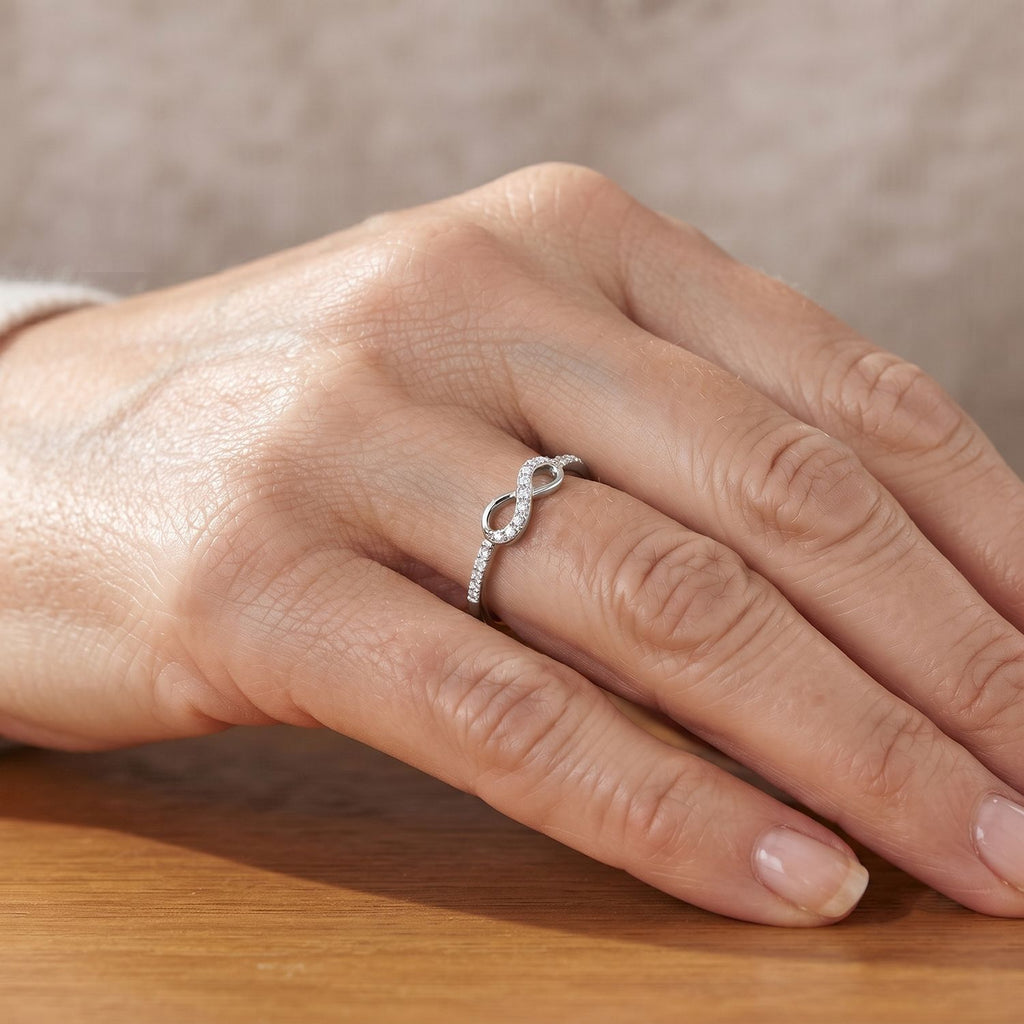 LUXURIANT DIAMOND - Lab Grown Diamant SI-GH Ring 925 Silber Rhodiniert (Größe 19.00) ca. 0,12 ct