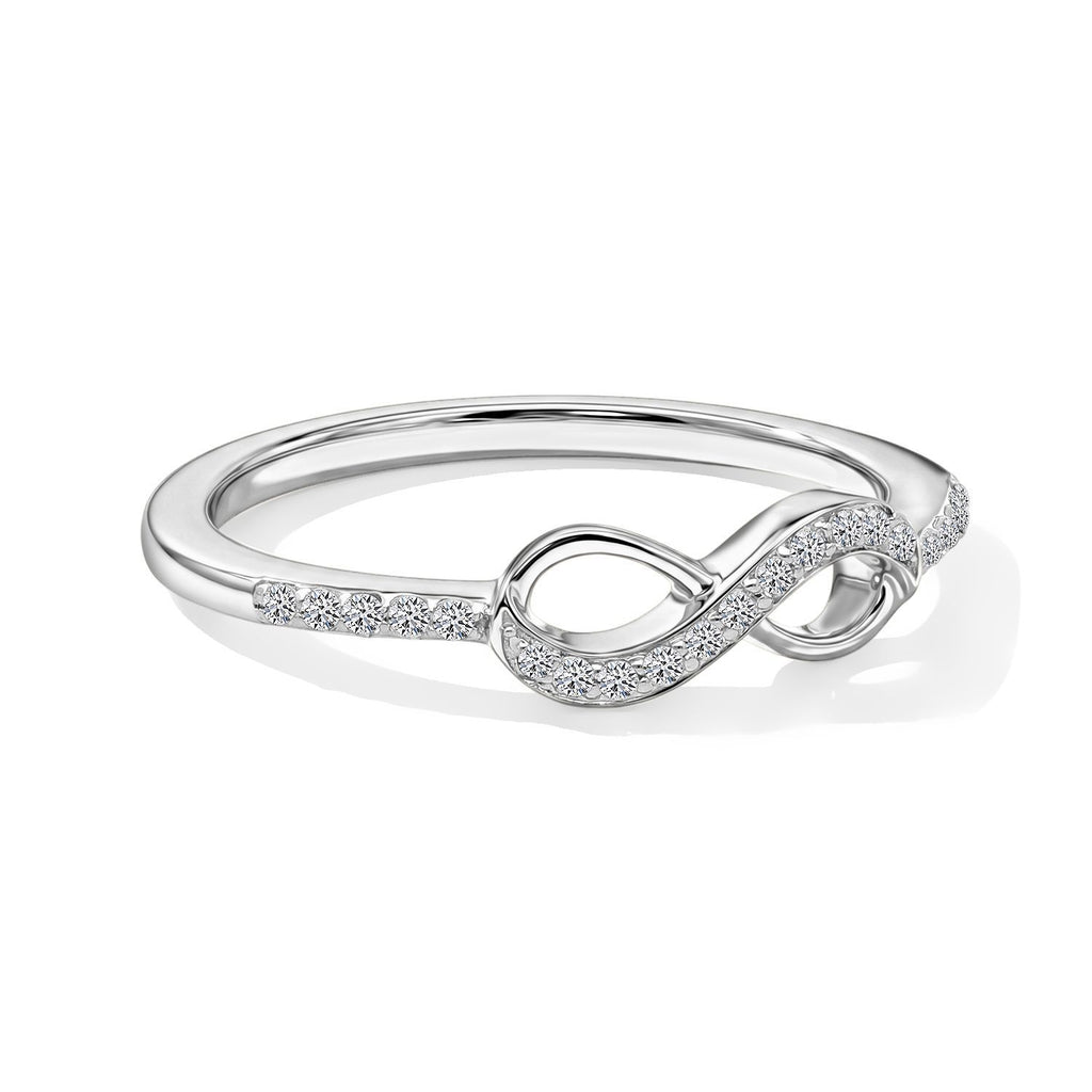 LUXURIANT SI-GH Labor Diamant Ring, 925 Silber rhodiniert - 0,12 ct.