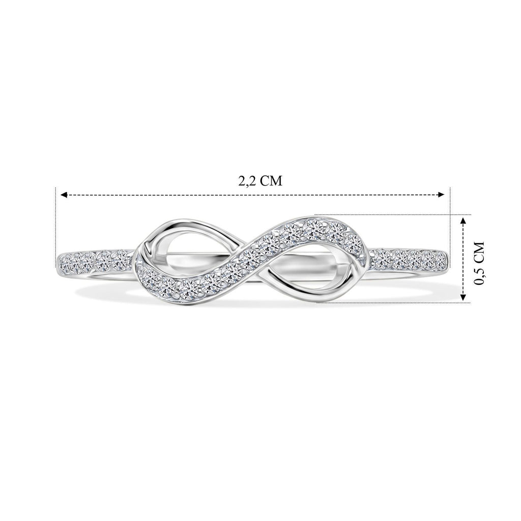 LUXURIANT SI-GH Labor Diamant Ring, 925 Silber rhodiniert - 0,12 ct.