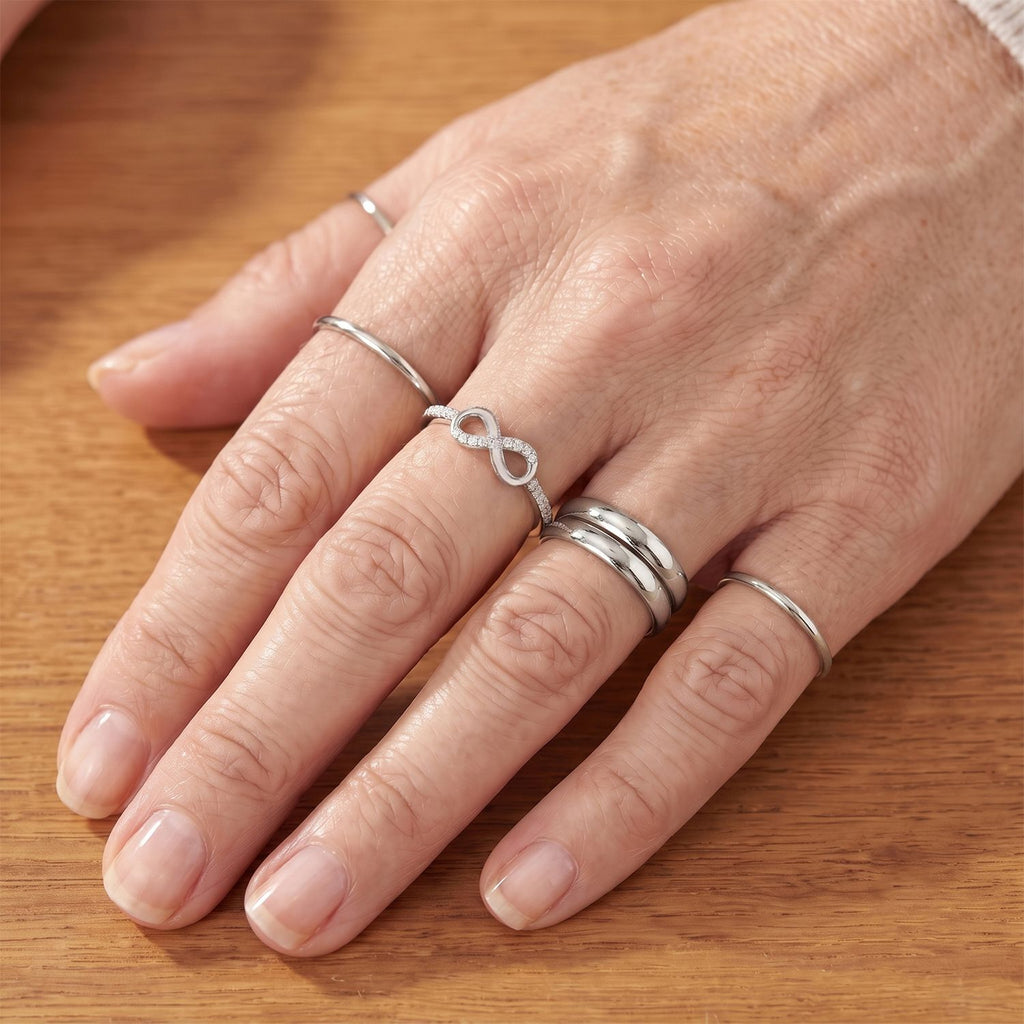 LUXURIANT DIAMOND - Lab Grown Diamant SI-GH Ring 925 Silber Rhodiniert (Größe 21.00) ca. 0,12 ct