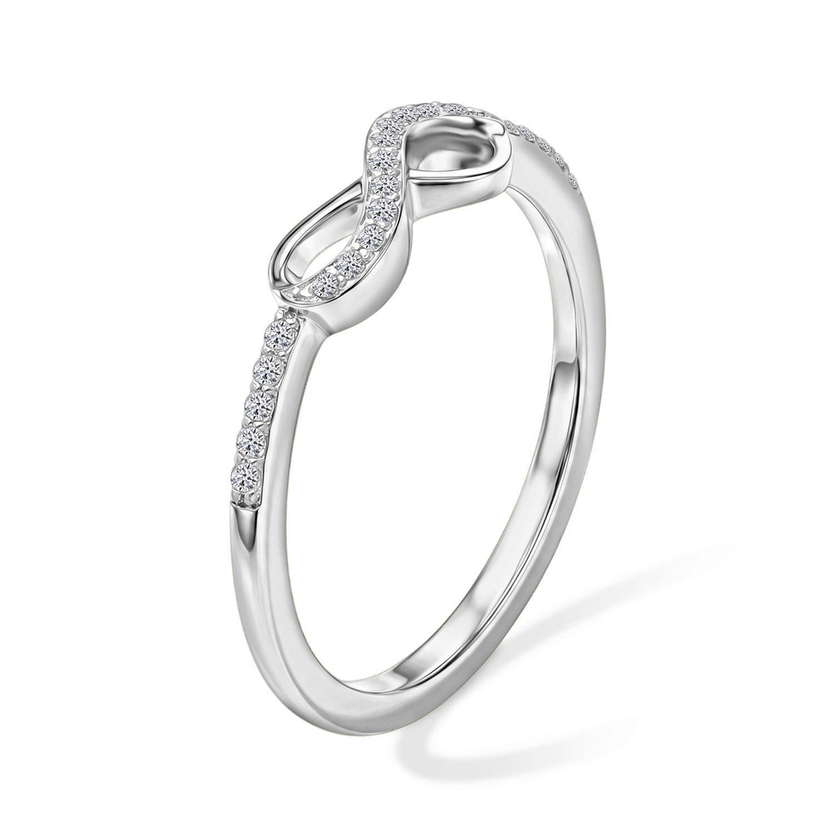 LUXURIANT SI-GH Labor Diamant Ring, 925 Silber rhodiniert - 0,12 ct.