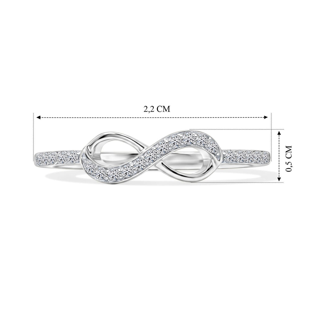 LUXURIANT DIAMOND - Lab Grown Diamant SI-GH Ring 925 Silber Rhodiniert (Größe 21.00) ca. 0,12 ct