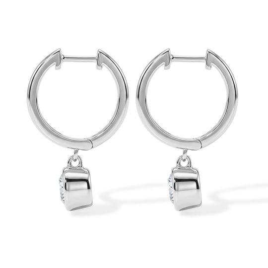 LUXURIANT SGL zertifizierte VS-EF Labor Diamant Ohrringe, 925 Silber rhodiniert - 1 ct.