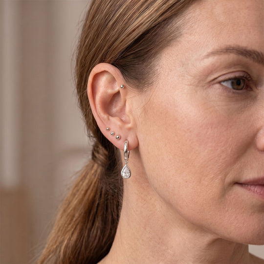 LUXURIANT SGL zertifizierte VS-EF Labor Diamant Ohrringe, 925 Silber rhodiniert - 0,82 ct.