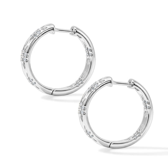 LUXURIANT SGL zertifizierte SI-GH Labor Diamant  Ohrringe, 925 Silber rhodiniert - 0,50 ct.