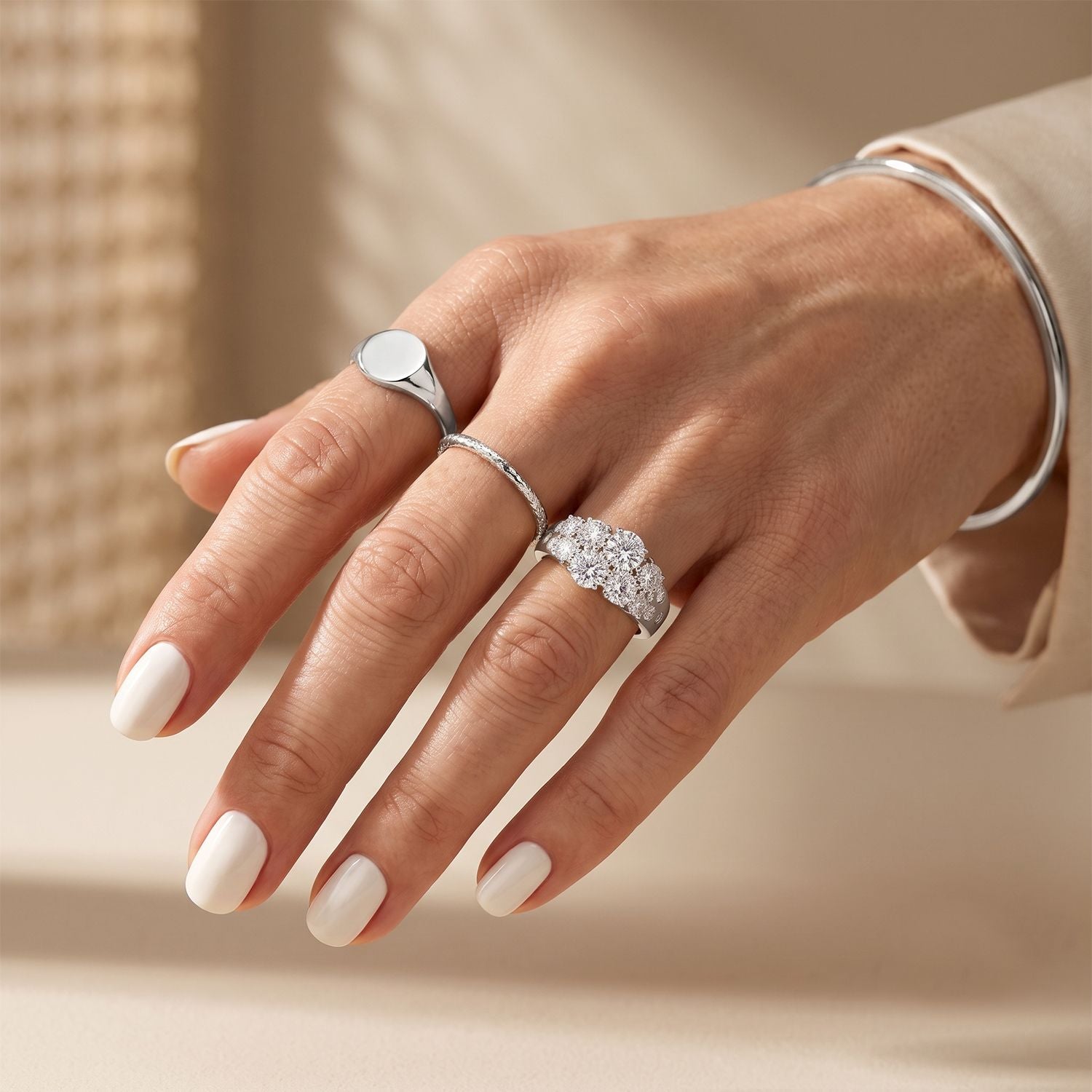 LUXURIANT DIAMOND - Lab Grown Diamant SGL zertifiziert SI-GH Ring 925 Silber Rhodiniert (Größe 18.00) ca. 1,48 ct