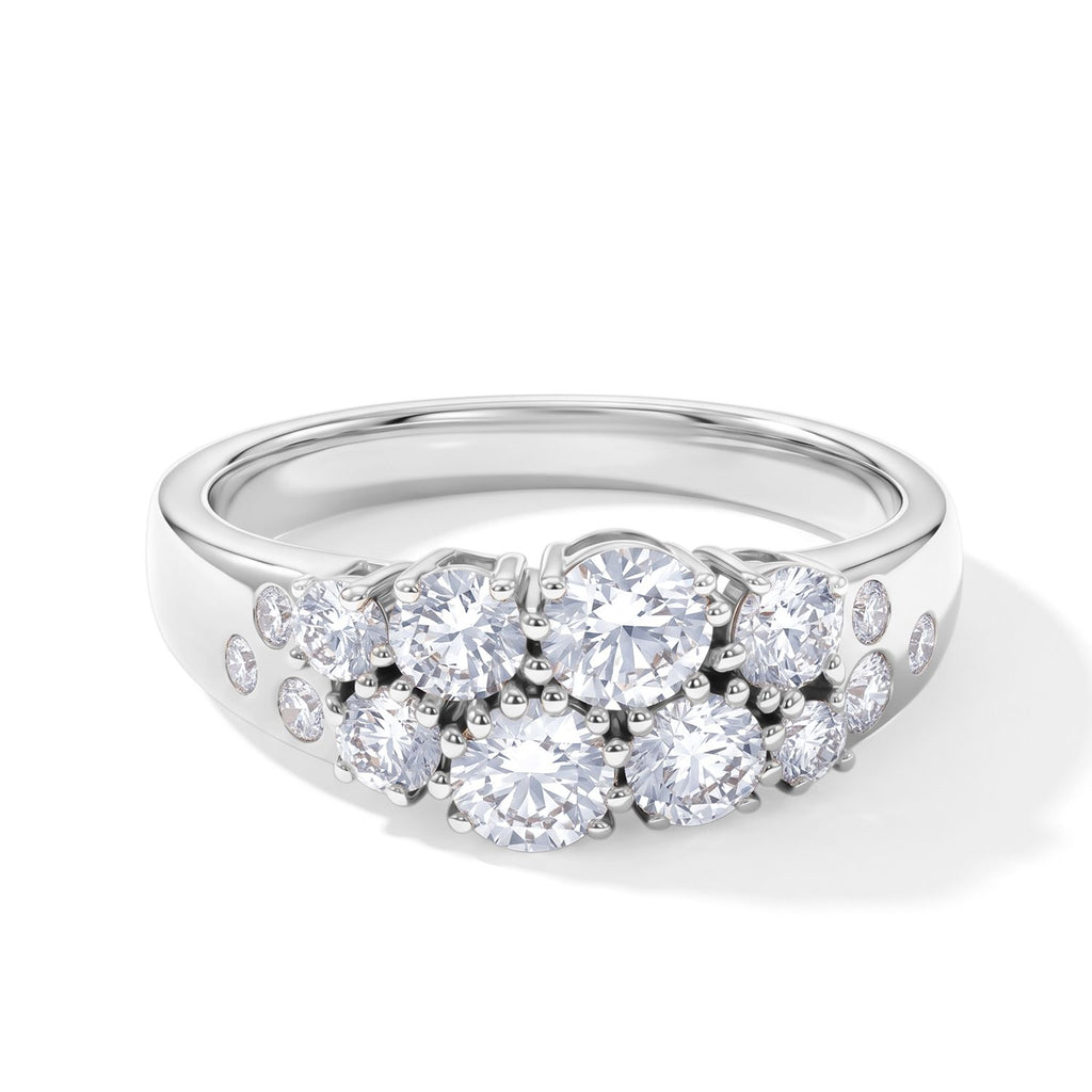 LUXURIANT DIAMOND - Lab Grown Diamant SGL zertifiziert SI-GH Ring 925 Silber Rhodiniert (Größe 20.00) ca. 1,48 ct