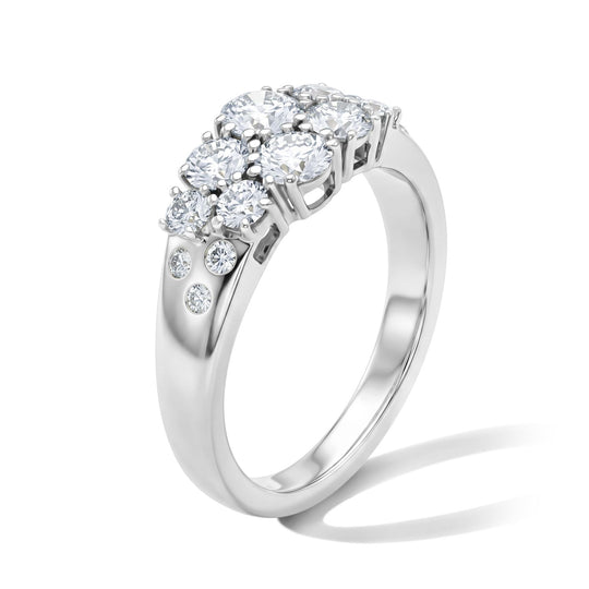 LUXURIANT DIAMOND - Lab Grown Diamant SGL zertifiziert SI-GH Ring 925 Silber Rhodiniert (Größe 20.00) ca. 1,48 ct