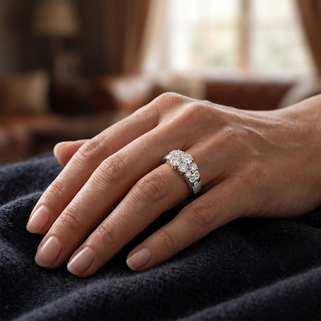 LUXURIANT DIAMOND - Lab Grown Diamant SGL zertifiziert SI-GH Ring 925 Silber Rhodiniert (Größe 21.00) ca. 1,48 ct
