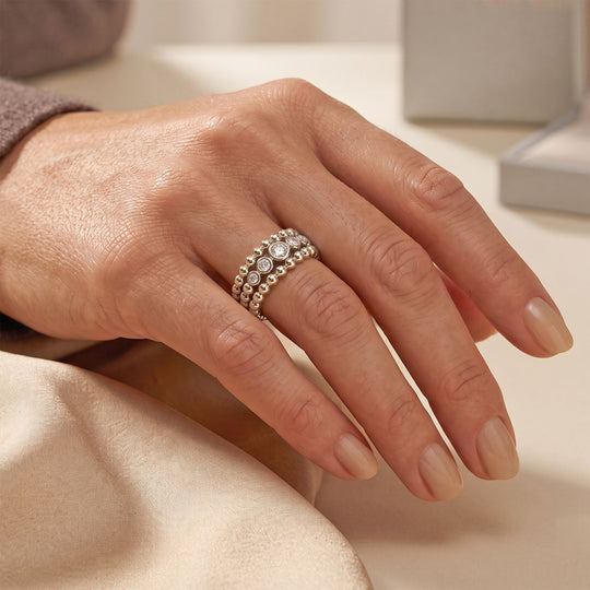 LUXURIANT DIAMOND - Lab Grown  Diamant SGL zertifiziert  SI-GH Ring 925 Silber Rhodiniert (Größe 21.00) ca. 0.25 ct