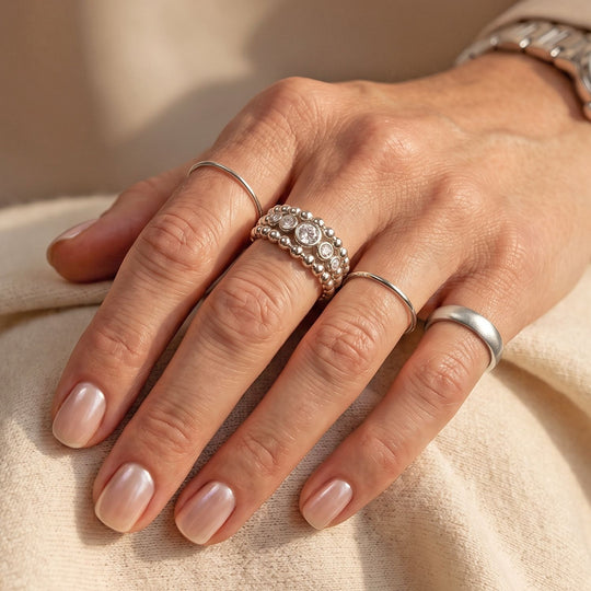 LUXURIANT DIAMOND - Lab Grown  Diamant SGL zertifiziert  SI-GH Ring 925 Silber Rhodiniert (Größe 21.00) ca. 0.25 ct