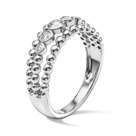 LUXURIANT DIAMOND - Lab Grown  Diamant SGL zertifiziert  SI-GH Ring 925 Silber Rhodiniert (Größe 21.00) ca. 0.25 ct
