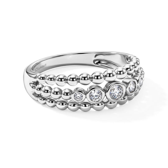 LUXURIANT DIAMOND - Lab Grown  Diamant SGL zertifiziert  SI-GH Ring 925 Silber Rhodiniert (Größe 21.00) ca. 0.25 ct