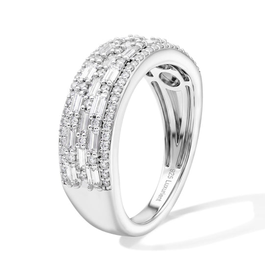 LUXURIANT DIAMOND - Lab Grown Diamant SGL zertifiziert SI-GH Ring 925 Silber Rhodiniert SGL zertifiziert (Größe 18.00) ca. 1.00 ct