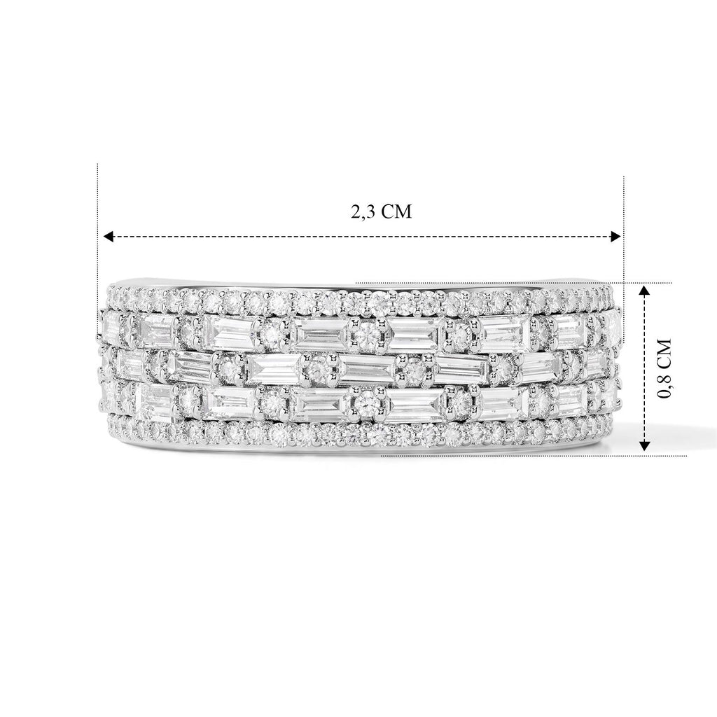LUXURIANT DIAMOND - Lab Grown Diamant SGL zertifiziert SI-GH Ring 925 Silber Rhodiniert SGL zertifiziert (Größe 18.00) ca. 1.00 ct