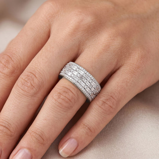 LUXURIANT DIAMOND - Lab Grown Diamant SGL zertifiziert SI-GH Ring 925 Silber Rhodiniert SGL zertifiziert (Größe 20.00) ca. 0.99 ct