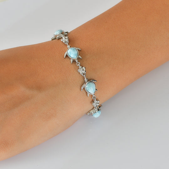 EVER TRUE AA Larimar Armband ca. 19 cm 316L Edelstahl ca. 13,50 ct.