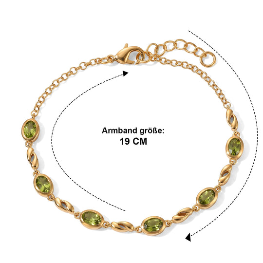 EVER TRUE Peridot Armband ca. 19  + 2.5 cm Extender Reine Bronze ca. 2,96 ct.