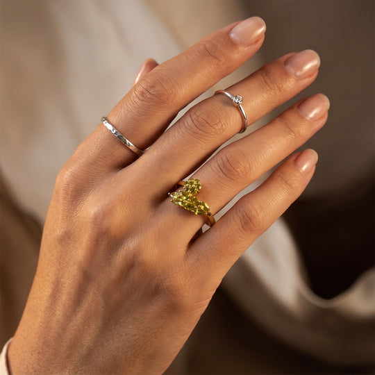 EverTrue Peridot Arizona Ring, Bronze mit Gelbgold E-Beschichtung - 1,45 ct.