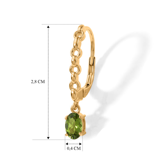 D'Joy Peridot Arizona Ohrringe, 925 Silber 750 vergoldet - 1,02 ct.