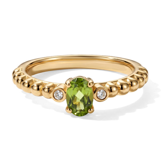EVER TRUE Peridot Arizona, Weißer Diamant Ring Reine Bronze (Größe 17.00) ca. 0,53 ct
