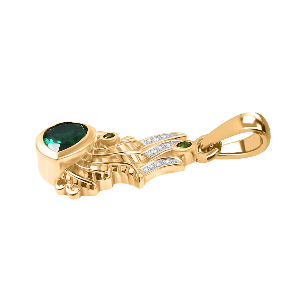 D'Joy Pfau Triplett Quarz und Zirkon Ring und Anhänger