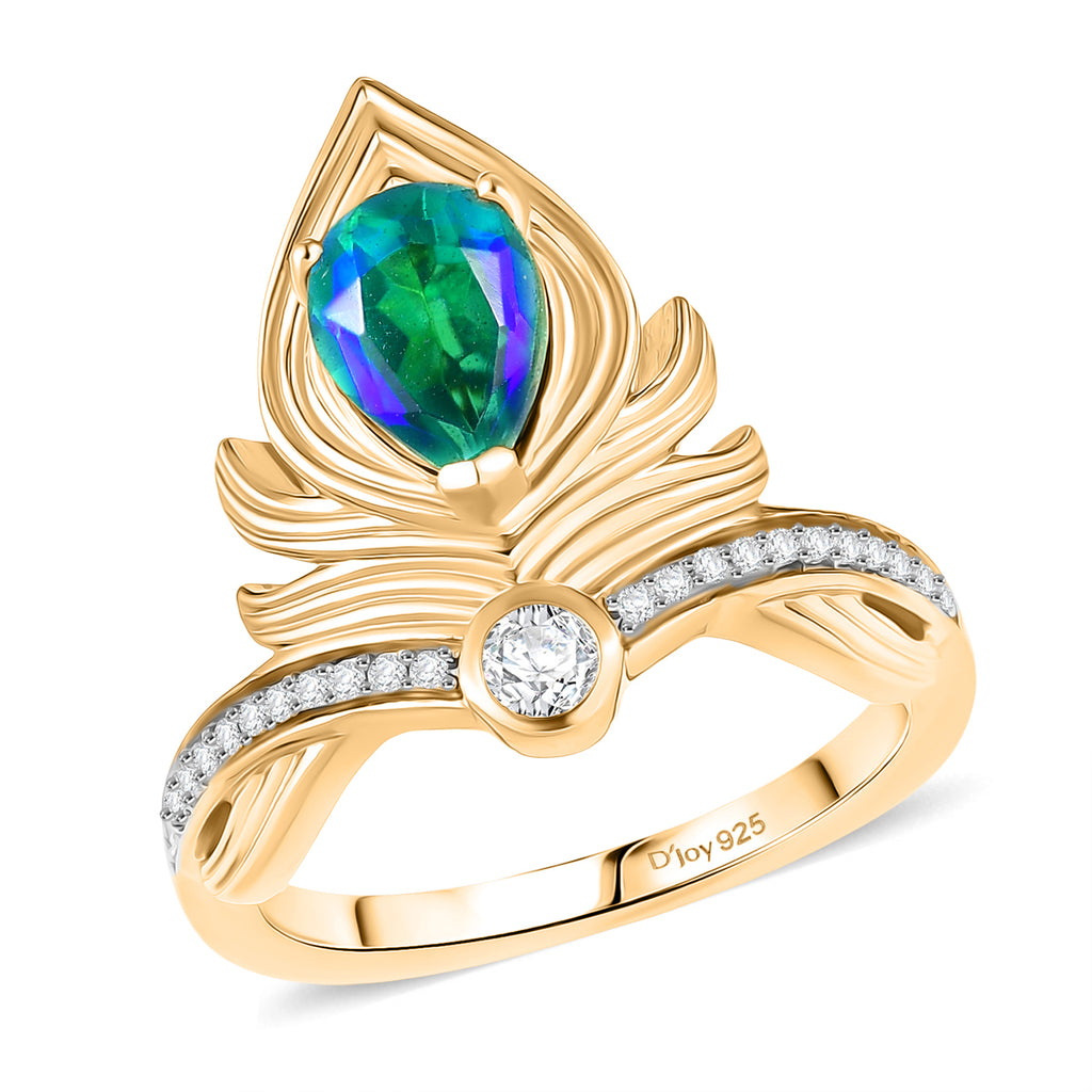 D'Joy Pfau Triplett Quarz und Zirkon Ring und Anhänger