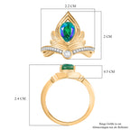 D'Joy Pfau Triplett Quarz und Zirkon Ring und Anhänger