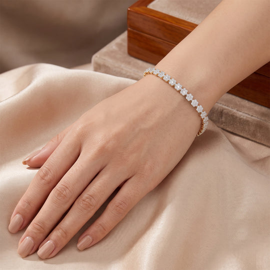 LUXURIANT SGL zertifizierter SI-GH Labor Diamant 19cm Armband, 925 Silber rhodiniert - 2,50 ct.