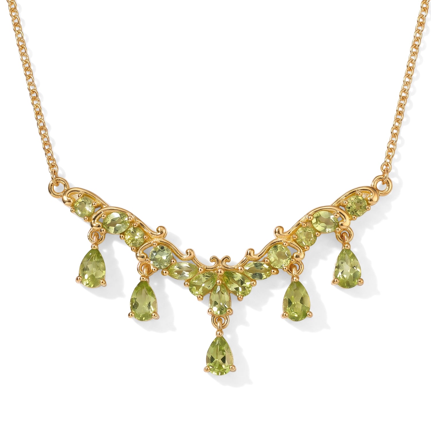 EverTrue Peridot Arizona 50cm Halskette, Bronze mit Gelbgold E-Beschichtung - 4,54 ct.