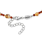 Citrin, Bernstein Halskette ca. 45 cm 316L Edelstahl ca. 40.01 ct