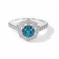LUXURIANT DIAMOND - Lab Grown Blauer Diamant VS-EF, Lab Grown Diamant Ring 925 Silber Rhodiniert (Größe 18.00) ca. 1,58 ct