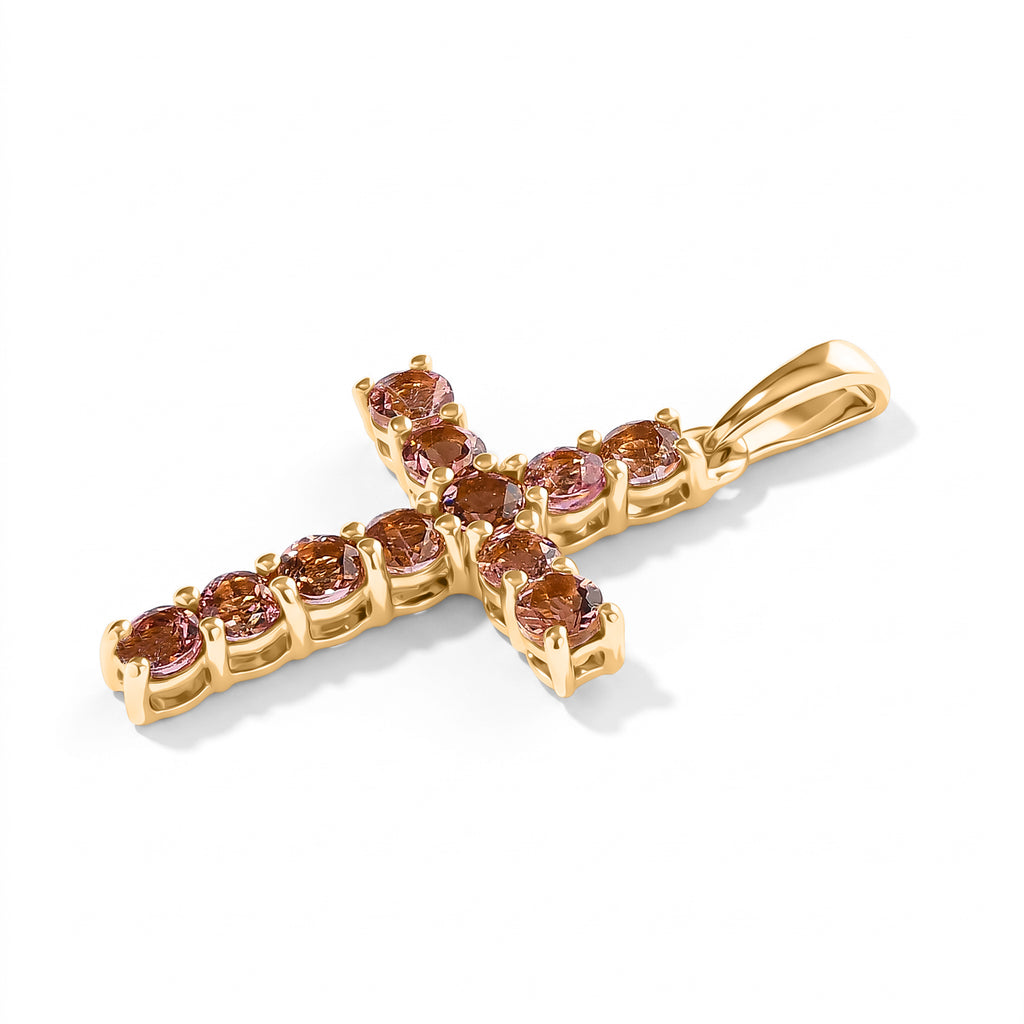 D'Joy AA Blush Turmalin Anhänger 925 Silber 750 Gelbgold vermeil ca. 1,27 ct.
