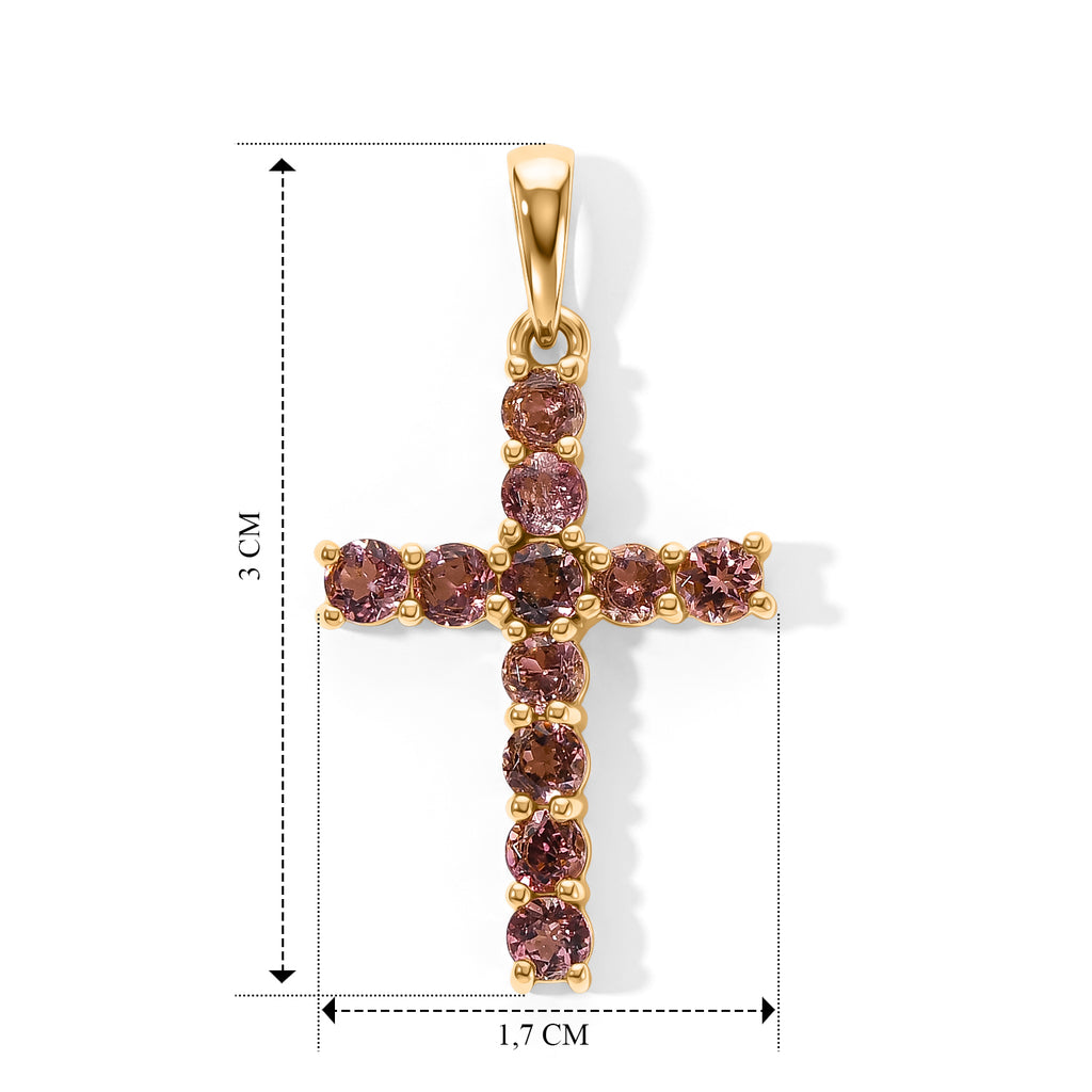 D'Joy AA Blush Turmalin Anhänger 925 Silber 750 Gelbgold vermeil ca. 1,27 ct.