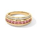 EVER TRUE Blush Turmalin, Weißer Zirkon Ring Reine Bronze (Größe 17.00) ca. 1,00 ct
