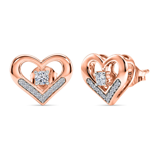 LUXURIANT DIAMOND - Lab Grown Diamant SI-GH Ohrringe 925 Silber 750 Roségold vermeil ca. 0,31 ct.
